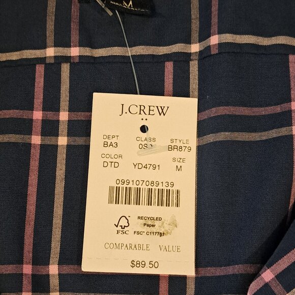 J. Crew Men's M Slim Fit Flex Washed Button Down Shirt New With Tag Style #BR879 - Picture 6 of 16